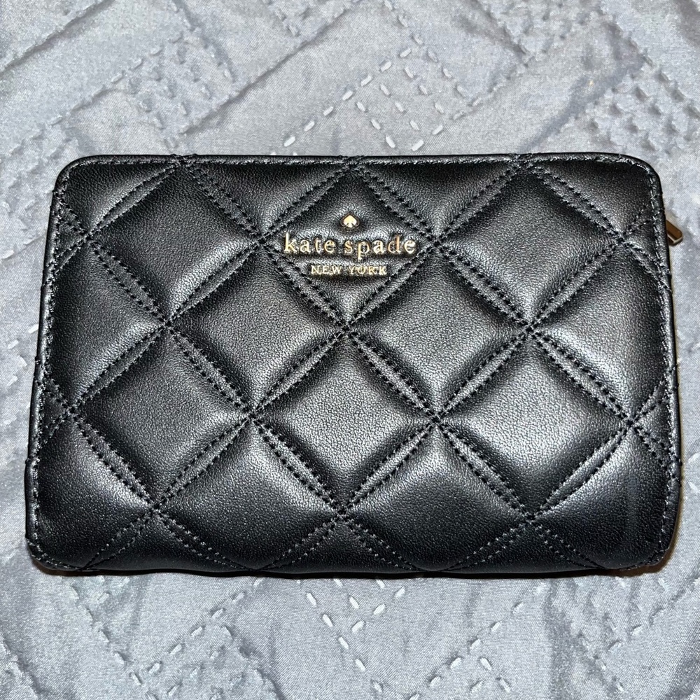 Kate Spade black quilted wallet